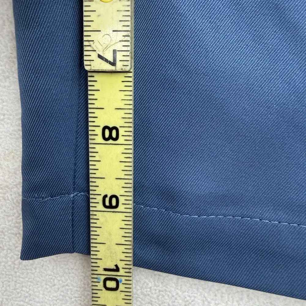 Haggar Dress Shorts Mens 34 Blue Flat Front Polyester Classic Fit Golf Summer